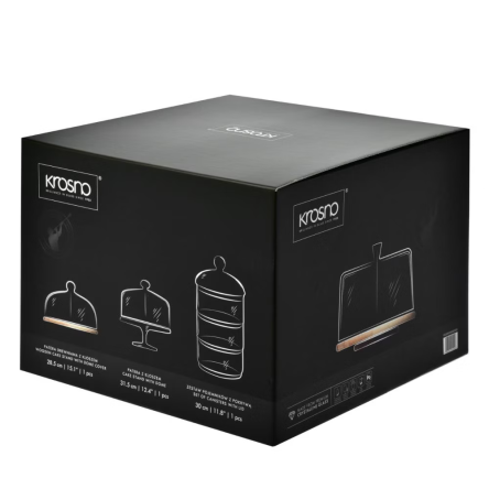 Підставка дерев'яна обертова GLAMOUR d28см з кришкою (KROS-914046) - 2 Підставка дерев'яна обертова GLAMOUR d28см з кришкою (KROS-914046) - 2