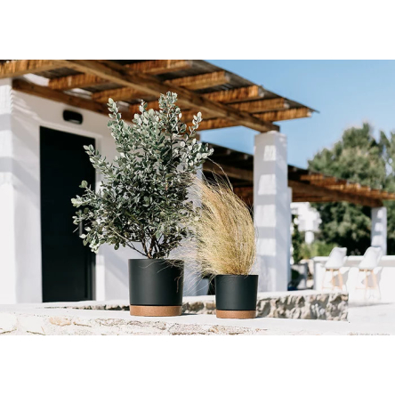 Горшок для цветов Prosperplast TUBO PM 14.8х14.8х14.7см круглый с подставкой ECO WOOD темно-зеленый (66903-2411) - 3