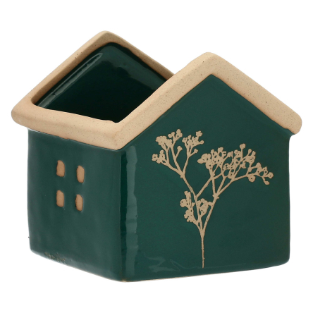H234000007 Кашпо Rituali Domestici DICASA, керамічне, зелене, 11 х 11 х 13 см - 1
