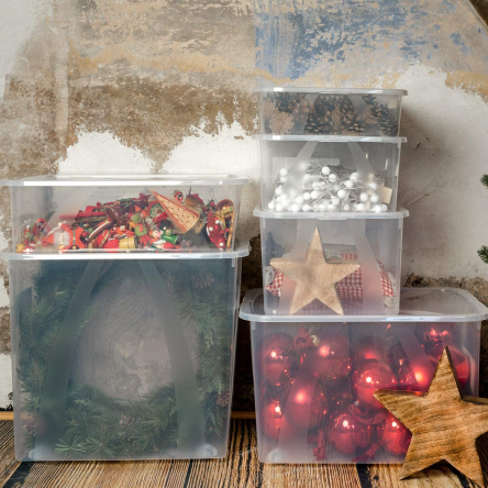 Ящик для зберігання з кришкою Rotho ARCO прозорий 19л (RTH-11637) - 4