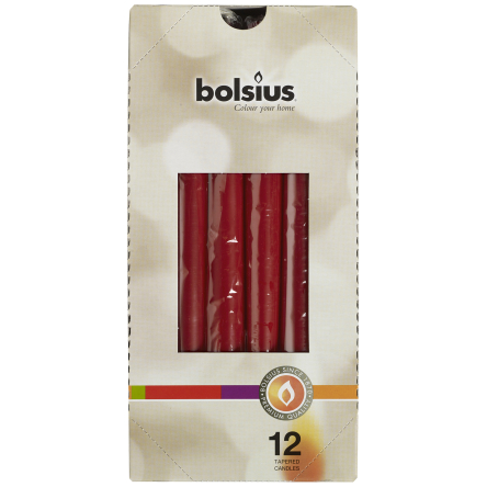 Свеча Bolsius столовая конусная 24.5х2.4см бордо (BOL-356844) - 3 Свеча Bolsius столовая конусная 24.5х2.4см бордо (BOL-356844) - 3