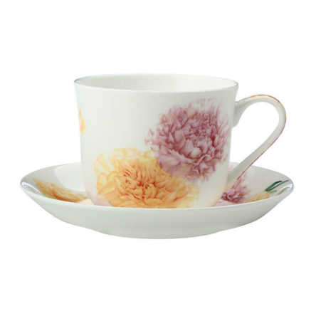 JY0034 Чашка с блюдцем Carnations FLORIADE фарфоровая, 480 мл - 1 JY0034 Чашка с блюдцем Carnations FLORIADE фарфоровая, 480 мл - 1