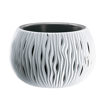 Горщик для квітів Prosperplast Sandy Bowl WS 37х37х23 круглий із вкладишем підвісний білий (23179-449) - 2