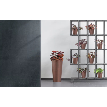 Горшок для цветов Prosperplast TUBUS SLIM CORTEN 30х30х57.5см круглый с вкладышем высокий бронза (65872-7601) - 3