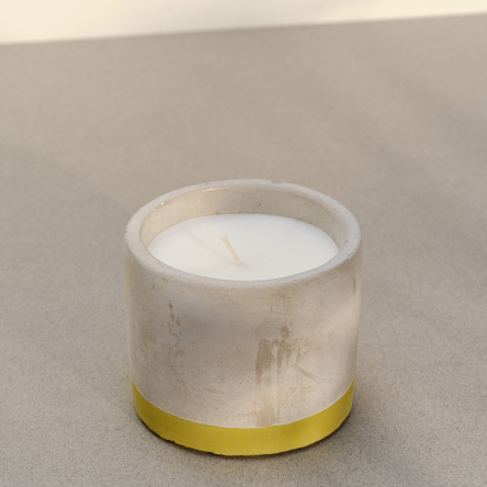 Свеча Bougies La Française в кашпо BETON, олива-лемонграсс, 9 х 9 х 7,5 см, 180 г - 3