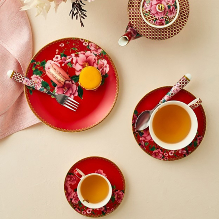HV0167 Набір чашок для еспресо з блюд. TEAS &amp; C`S Silk Road Cherry Red, діам. 12,5 см, 85 мл, 2 шт - 4