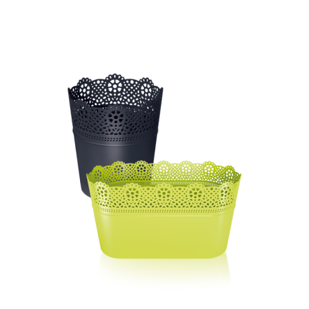 Горшок для цветов Prosperplast LACE 13.5х13.5х15.5см антрацит (78976-433) - 2