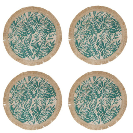 Набір плейсматів Creative Tops Green Leaf, джут, діам. 41 см, 4 пр. - 1
