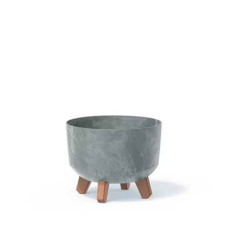 Горщик для квітів Prosperplast GRACIA BETON EFFECT 33.9х24см круглий на ніжках бетон (72911-422) - 1