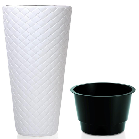 Горшок для цветов Prosperplast MATUBA высокий 40х78см с вкладышем белый (71370-449) - 1