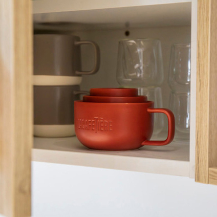 Набор чашек Kitchen Craft LA CAFETIERE Family Mug Red, фарфор, темно-красный, 3 пр. - 2
