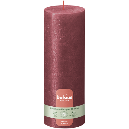 Свічка Рустик Bolsius SHINE стовпчик 19х6.8см червона (BOL-850341) - 1
