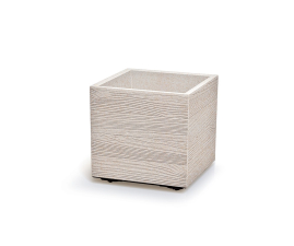 Горщик для квітів Prosperplast Madera Square Eco Wood 38.5х38.5х37см квадратний, білий (82771-449)
