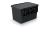 Сортувальник Prosperplast Systema 4х10л з кришкою та ніжками чорний (62868-411) - 2
