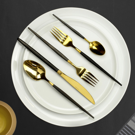 Набір столових приборів Amefa SOPRANO BLACK/GOLD, 16 пр. - 2 Набір столових приборів Amefa SOPRANO BLACK/GOLD, 16 пр. - 2