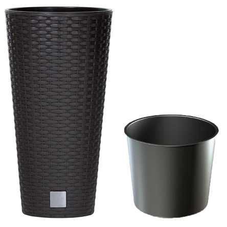 Горшок для цветов Prosperplast RATO тубус с вставкой 30х57.2см коричневый (77967-449) - 1