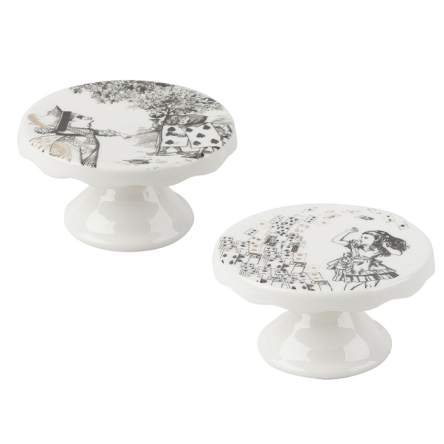 Набір міні-підставок для тістечок CreativeTops ALICE IN WONDERLAND, порцеляна, 2 шт., 10 х 10 х 5 см - 1