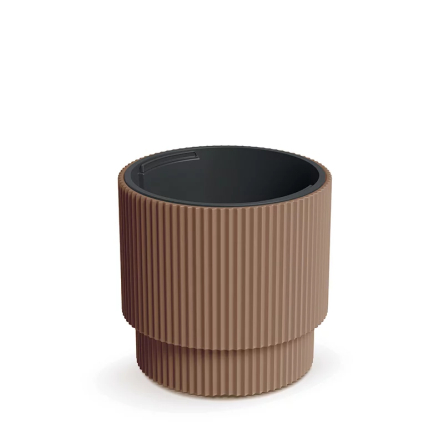Горшок для цветов Prosperplast Milly 29.9х29.9х27см круглый на подставке каштаново-коричневый (67914-7587) - 1 Горшок для цветов Prosperplast Milly 29.9х29.9х27см круглый на подставке каштаново-коричневый (67914-7587) - 1