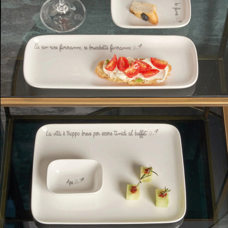 U10256097A83 Тарілка сервірувальна прямокутна La Porcellana Bianca GLI ONESTI, 15 х 10 см - 3