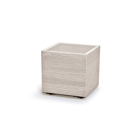 Горщик для квітів Prosperplast Madera Square Eco Wood 38.5х38.5х37см квадратний, білий (82771-449) - 1