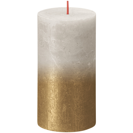 Свічка Рустик Bolsius SHINE стовпчик 13х6.8см сіро-золота (BOL-647121) - 1