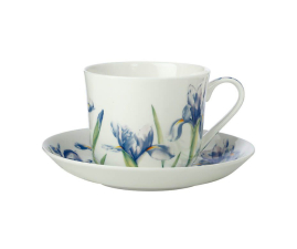 JY0037 Чашка з блюдцем Irises FLORIADE порцелянова, 480 мл