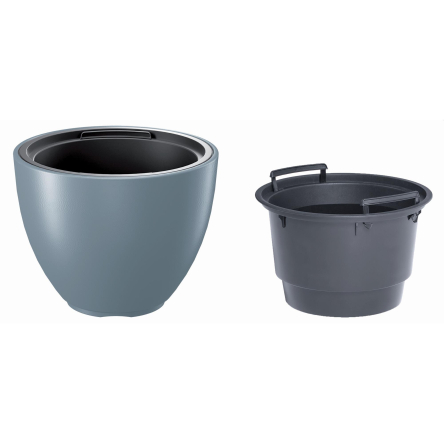Горшок для цветов Prosperplast HEOS с вкладышем 30х23см светло-серый (89274-443) - 1
