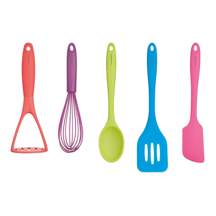 Набор кухонных аксессуаров Kitchen Craft COLOUR WORKS Brights, силикон, 5 пр. - 1