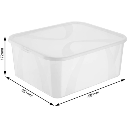 Ящик для зберігання з кришкою Rotho ARCO прозорий 19л (RTH-11637) - 2