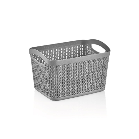 Корзина для хранения UCS KNIT DESIGN прямоугольная 1.5л серый металлик (UCS-95000.2) - 1
