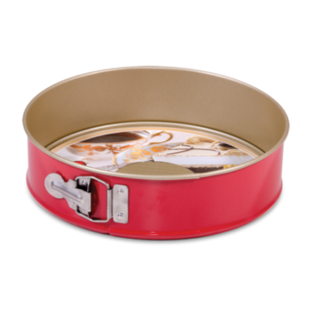 Тортовница SNB с антипригарным покрытием 24х24х6см красно-золотая (SNB-99023/12) - 1