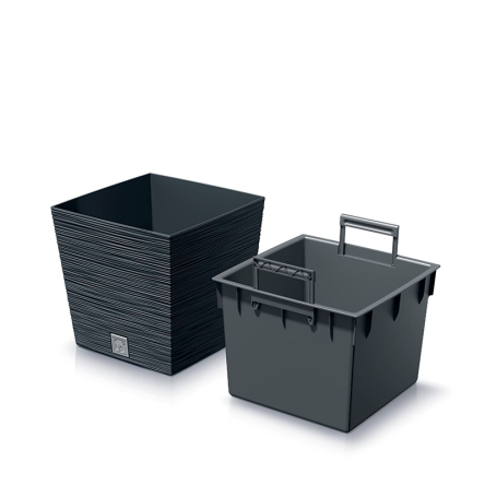 Горшок для цветов Prosperplast FURU 29.5х29.5х29см квадратный низкий с вкладышем антрацит (57482-433) - 2 Горшок для цветов Prosperplast FURU 29.5х29.5х29см квадратный низкий с вкладышем антрацит (57482-433) - 2