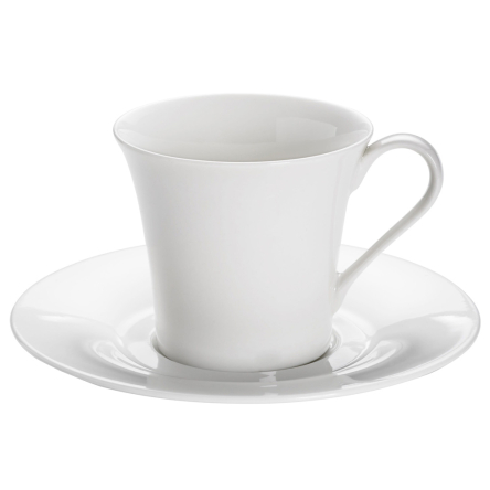 P3722 Чашка з блюдцем WHITE BASICS ROUND, порцелянова, 230 мл - 1 P3722 Чашка з блюдцем WHITE BASICS ROUND, порцелянова, 230 мл - 1
