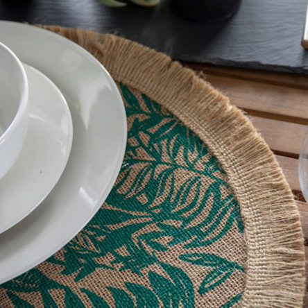 Набір плейсматів Creative Tops Green Leaf, джут, діам. 41 см, 4 пр. - 2