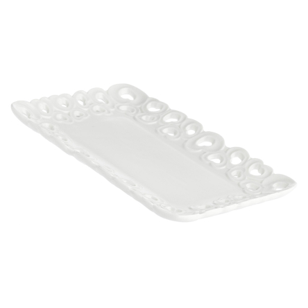 P003900420 Піднос прямокутний La Porcellana Bianca VALENTINO, порцеляна, 20 х 13 см - 1