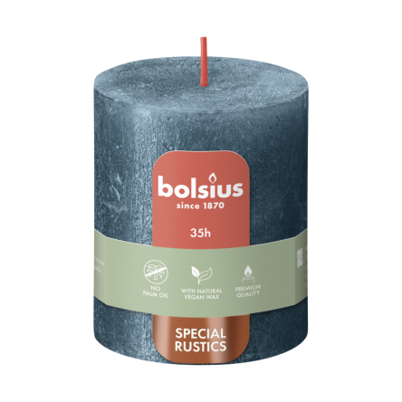 Свеча Рустик Bolsius SHIMMER столбик 8х6.8см синяя (BOL-637060) - 1