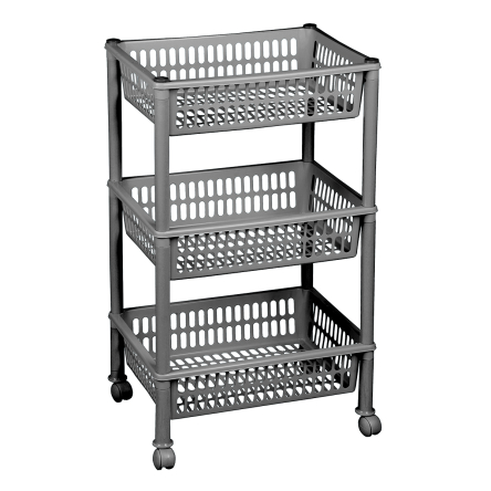 Этажерка Plast Team Джамбо ЕСО на колесиках серая (TEA-1268.3) - 1