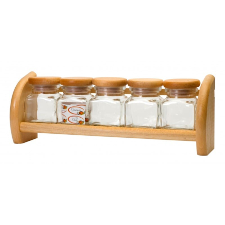 Набір для спецій Practic President Line на полиці 5х120мл (PRC-2701) - 3 Набір для спецій Practic President Line на полиці 5х120мл (PRC-2701) - 3