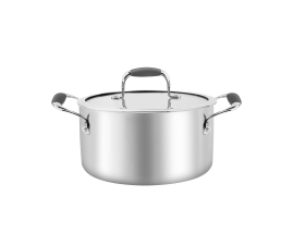 Кастрюля с крышкой BRAVIRA из нержавеющей стали 3.9л, размер – 20х12.5см, индукционное дно (BR8103-20)