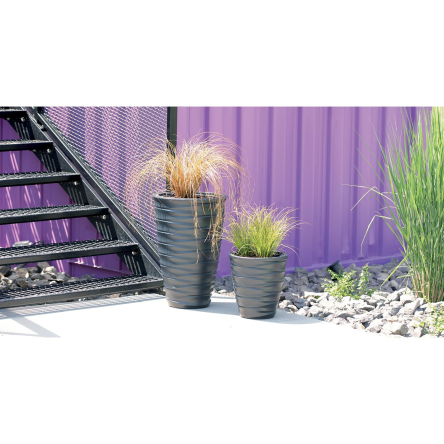 Горшок для цветов Prosperplast MAZE круглый с вкладышем 37.5х58см антрацит (88864-433) - 3