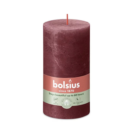Свеча Рустик Bolsius SHIMMER столбик 13х6.8см нежный красный (BOL-647141) - 1