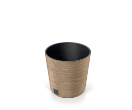 Горщик для квітів Prosperplast FURU ECO WOOD 25х24.7см круглий низький із вкладишем бежевий (57185-4665)