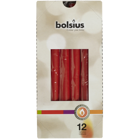 Свічка Bolsius столова конусна 24.5х2.4см червона (BOL-356841) - 3