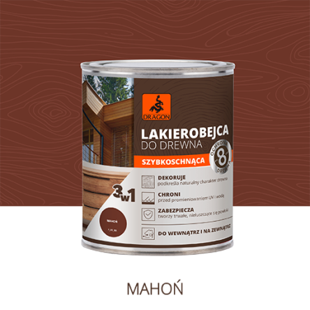 Лак-морилка для дерева 2.5л махагон (DRG-63960) - 1 Лак-морилка для дерева 2.5л махагон (DRG-63960) - 1