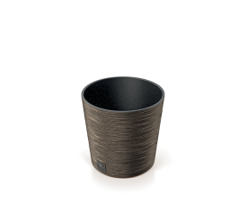 Горщик для квітів Prosperplast FURU ECO WOOD 25х24.7см круглий низький із вкладишем кавовий (57185-4625)