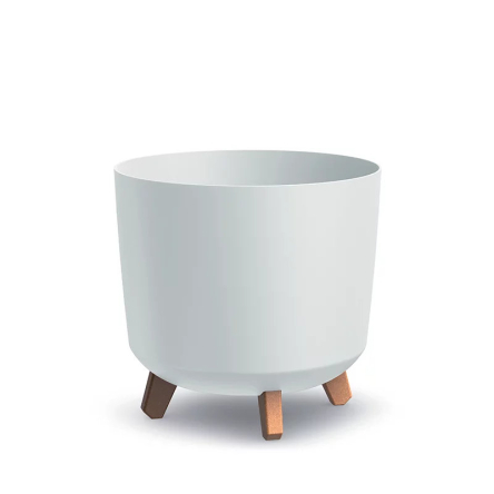 Горщик для квітів Prosperplast GRACIA TUBUS 29.8х29.8х28.5см круглий на ніжках білий (64664-449) - 1