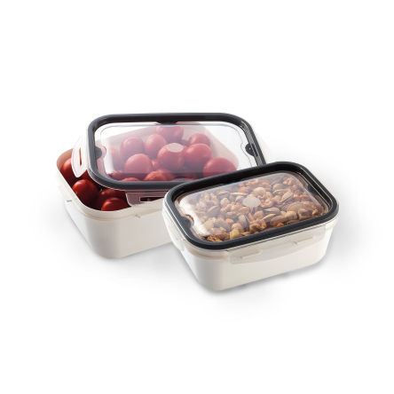 Комплект ємностей вакуумних прямокутних WHITE BODY LOCK &amp; FIT 2шт 1л+2л білих (UCS-37106) - 1