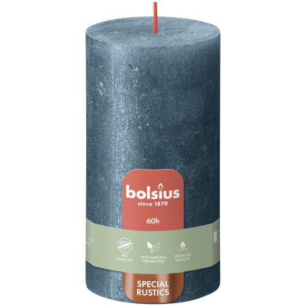 Свічка Рустик Bolsius SHIMMER стовпчик 13х6.8см синя (BOL-647160) - 1 Свічка Рустик Bolsius SHIMMER стовпчик 13х6.8см синя (BOL-647160) - 1