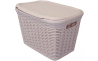 Кошик для зберігання UCS RATTAN прямокутний з кришкою 20л пудрово-рожевий (UCS-73008.1) - 1 Кошик для зберігання UCS RATTAN прямокутний з кришкою 20л пудрово-рожевий (UCS-73008.1) - 1