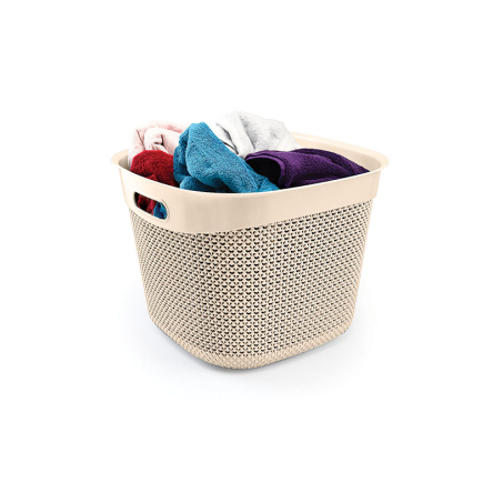 Кошик UCS DROP DESIGN квадратний 36л кремовий (UCS-169008) - 1 Кошик UCS DROP DESIGN квадратний 36л кремовий (UCS-169008) - 1